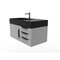 Castello Usa Amazon 36" Wall Mounted Gray Vanity With Black Top And Black Handles CB-MC-36G-BL-2056L-BL - alternate 5